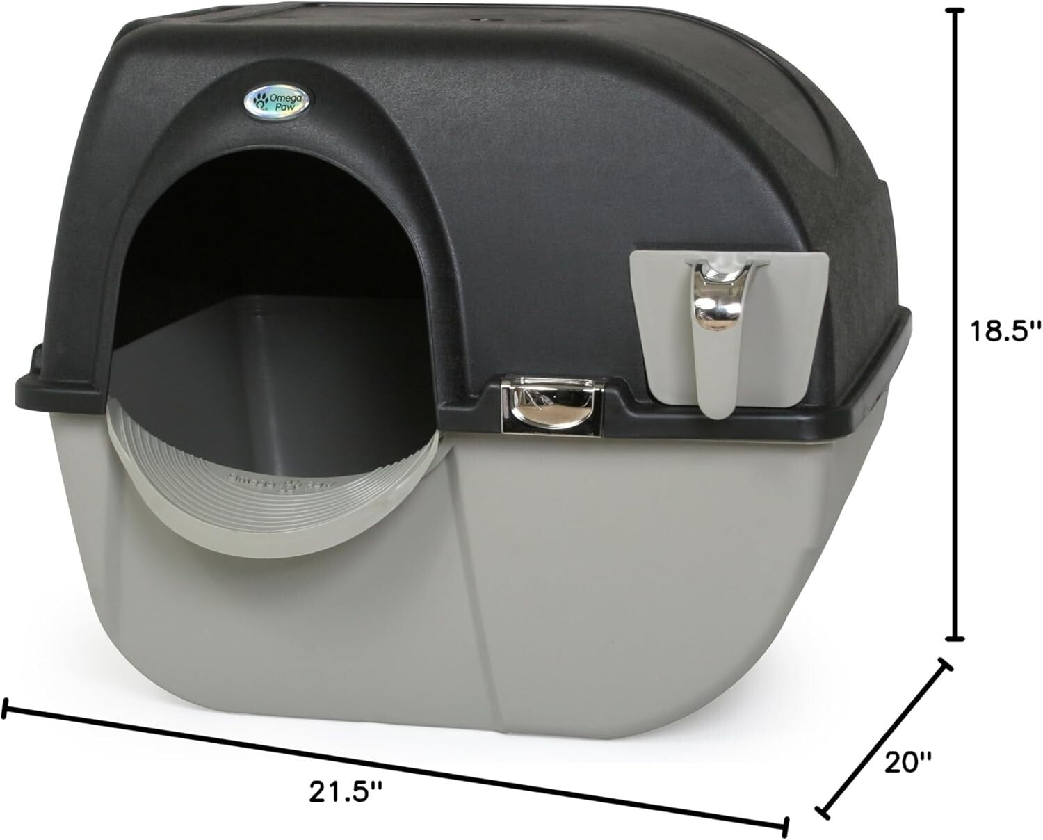 Elite Self-Cleaning Roll 'n Clean Litter Box – Midnight Black, Large Size