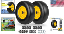 Load image into Gallery viewer, Puncture-Proof 13" Flat-Free Mower Tires with Adjustable Adapter Kit - 2 PCS