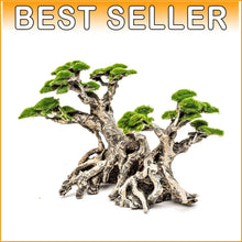 Load image into Gallery viewer, Handmade Bonsai Tree Aquarium Decor with Faux Moss - Stunning Sandstone Design
