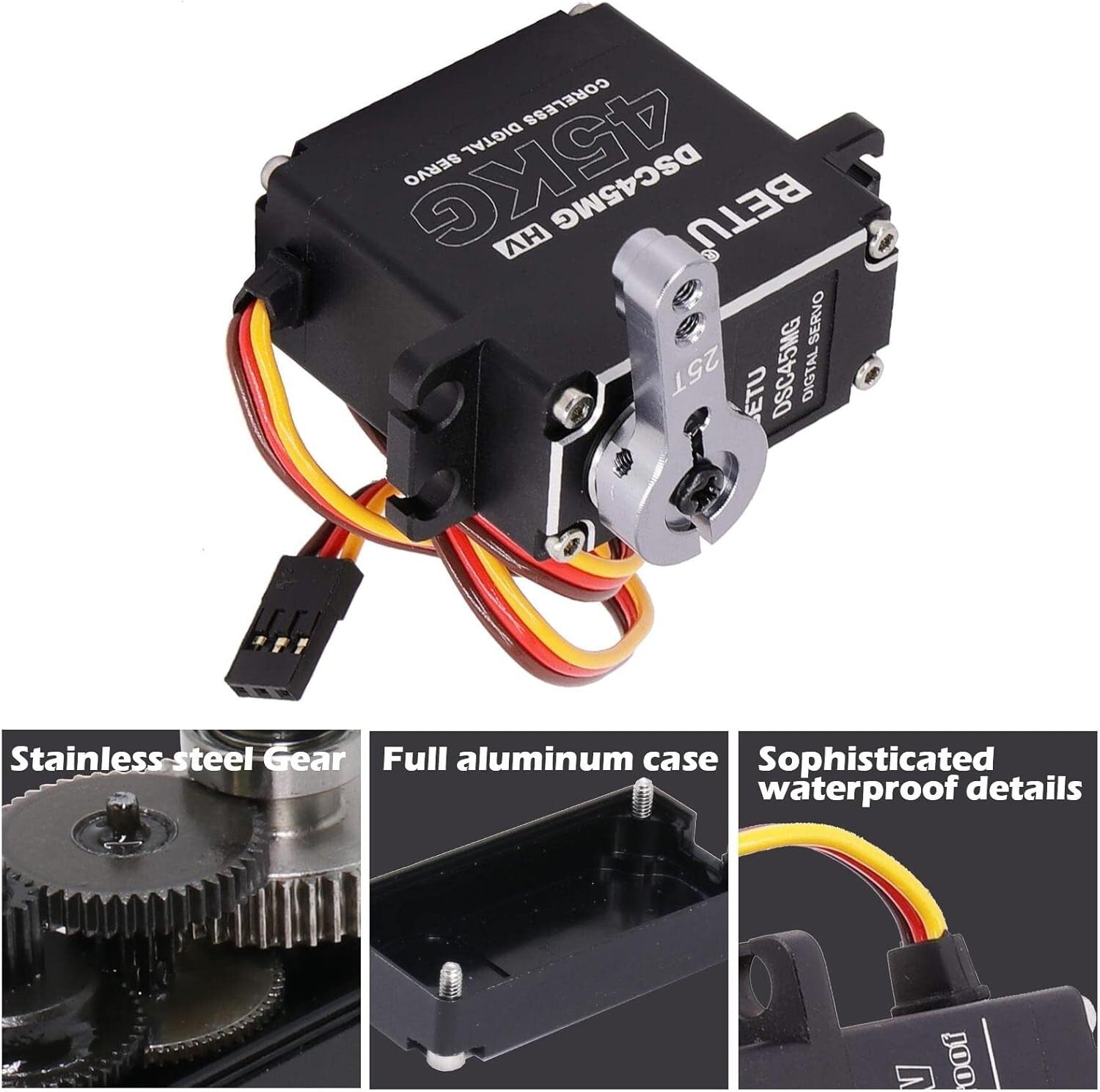 Precision 45Kg Coreless Servo Motor with 180° Control - Lightweight & Durable