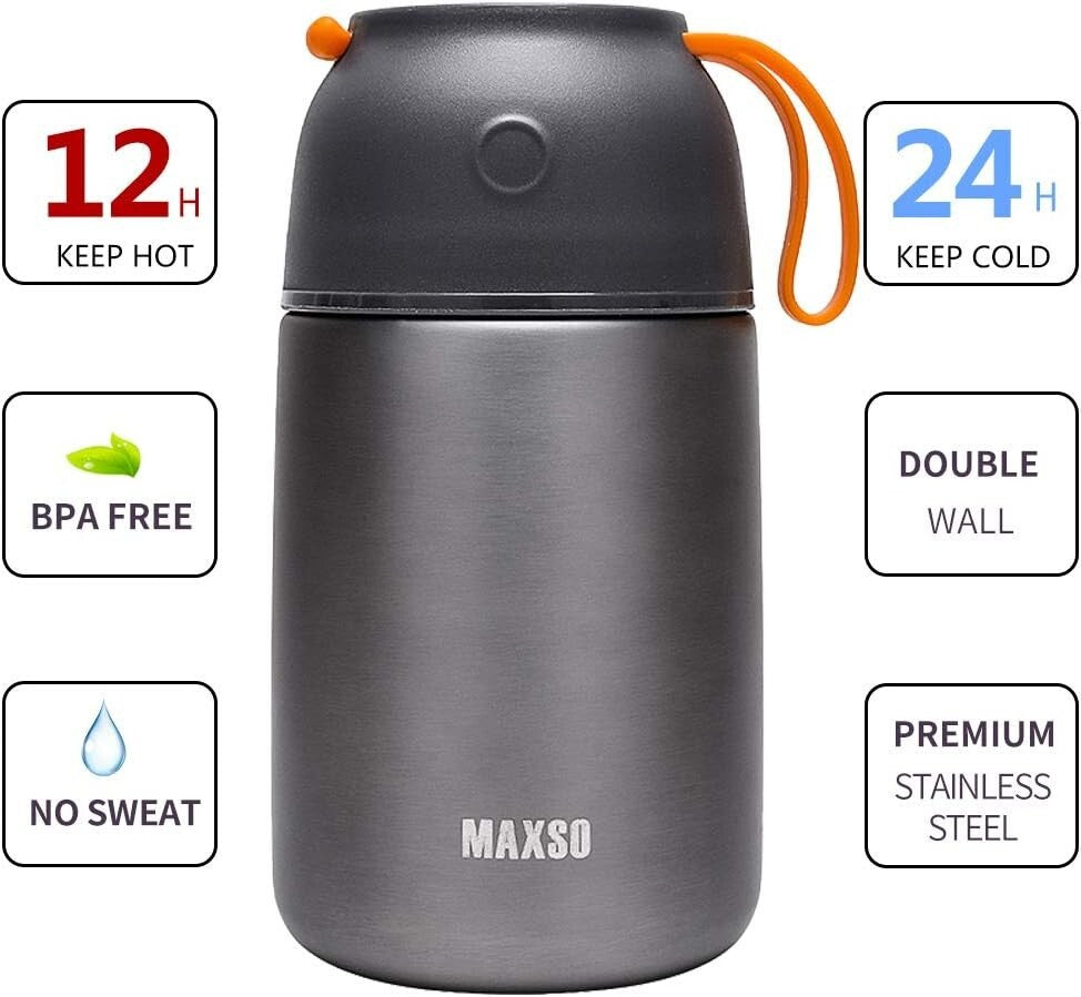 Durable Insulated Soup Jars - Lightweight, Scratch-Resistant Food Storage Duo