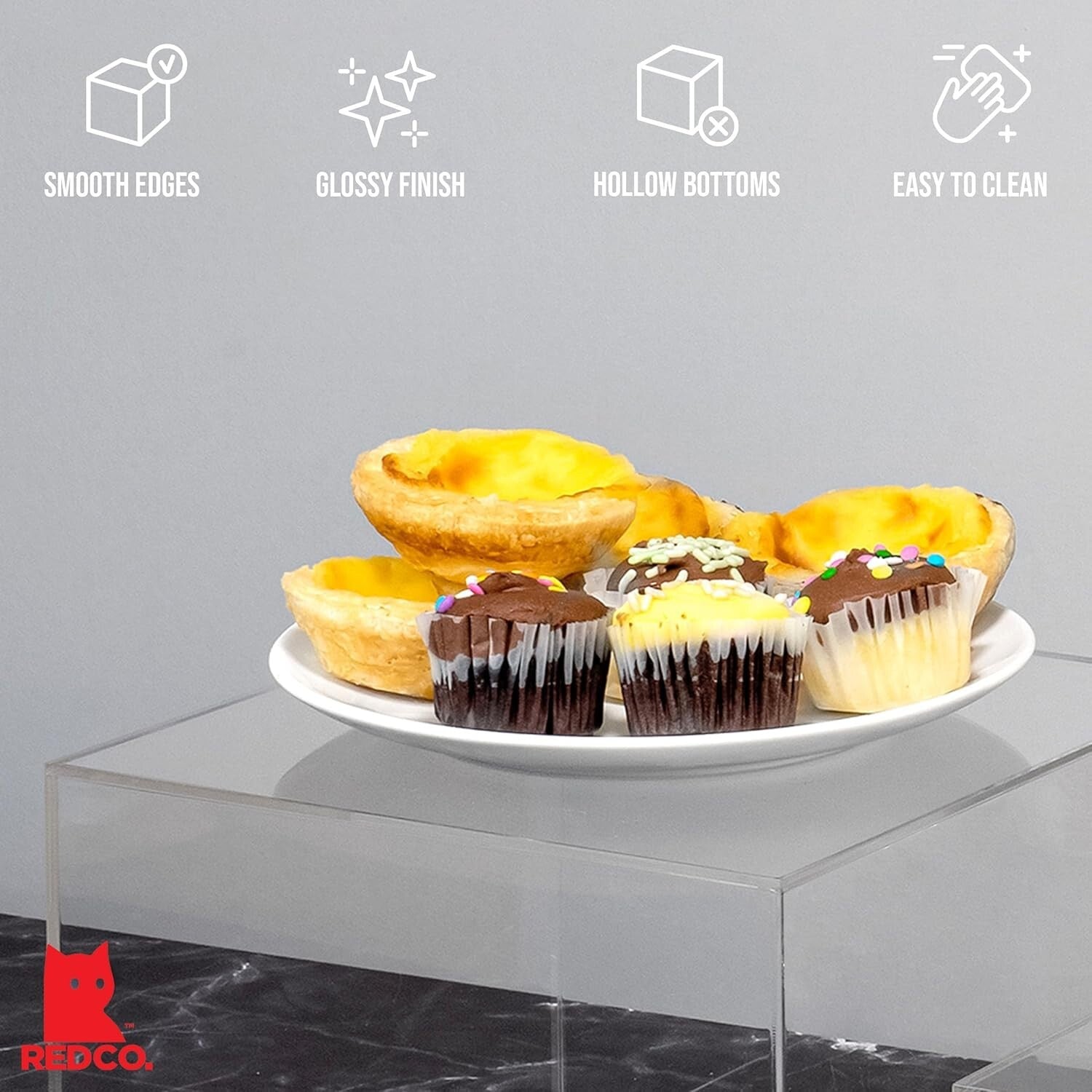 Elegant Crystal Clear Acrylic Cube Risers - Perfect for Home or Office Display