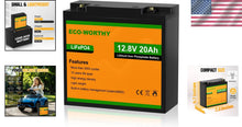 Load image into Gallery viewer, Lightweight 20Ah 12V Lithium Battery with BMS - Deep Cycle Power for Outdoors