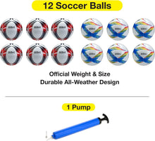 Load image into Gallery viewer, Official Size Soccer Balls with Unique Graphics - Durable 24 Pack for Teams