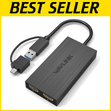 Load image into Gallery viewer, High-Resolution HDMI Splitter for Multi-Monitor Setup - Lightweight and Portable