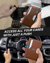 Load image into Gallery viewer, Brown RFID Wallet with Magnetic Bifold - Slim Design for Quick Card Access