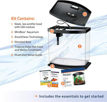 Load image into Gallery viewer, Acrylic Desk Aquarium Kit - 2.5 Gallon LED Fish Tank with SmartClean System