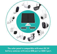 Load image into Gallery viewer, 5W Waterproof Solar Panel for Security Cameras with Adjustable Mount - 2 Pack