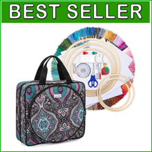 Load image into Gallery viewer, Complete Craft Carry Case with 100 Threads and Embroidery Essentials Included