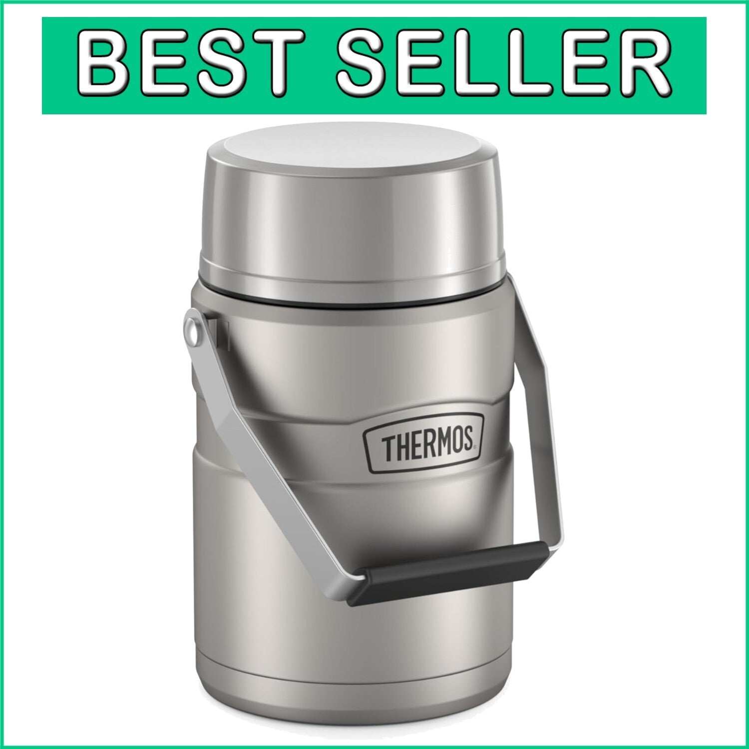 47 Oz. Stainless Steel Vacuum Food Jar with 2 Inserts - Leak-Proof Design