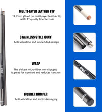 Load image into Gallery viewer, Stylish 58" Titanium and Fiberglass Billiards Cue - 12.7 mm Tip, Various Weights