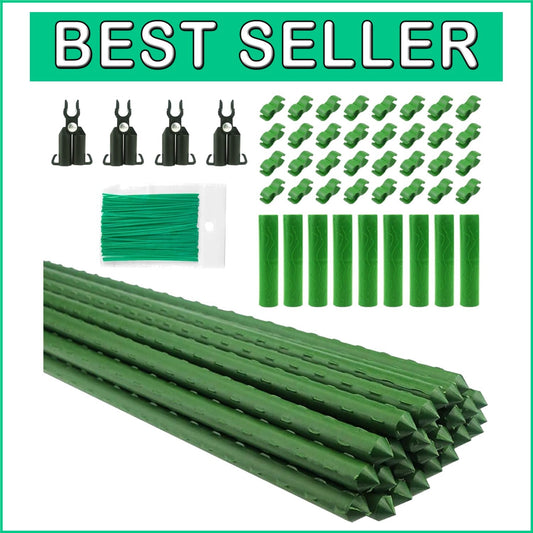 26 Durable Plastic-Coated Plant Support Stakes - Ideal Trellis for Vegetables