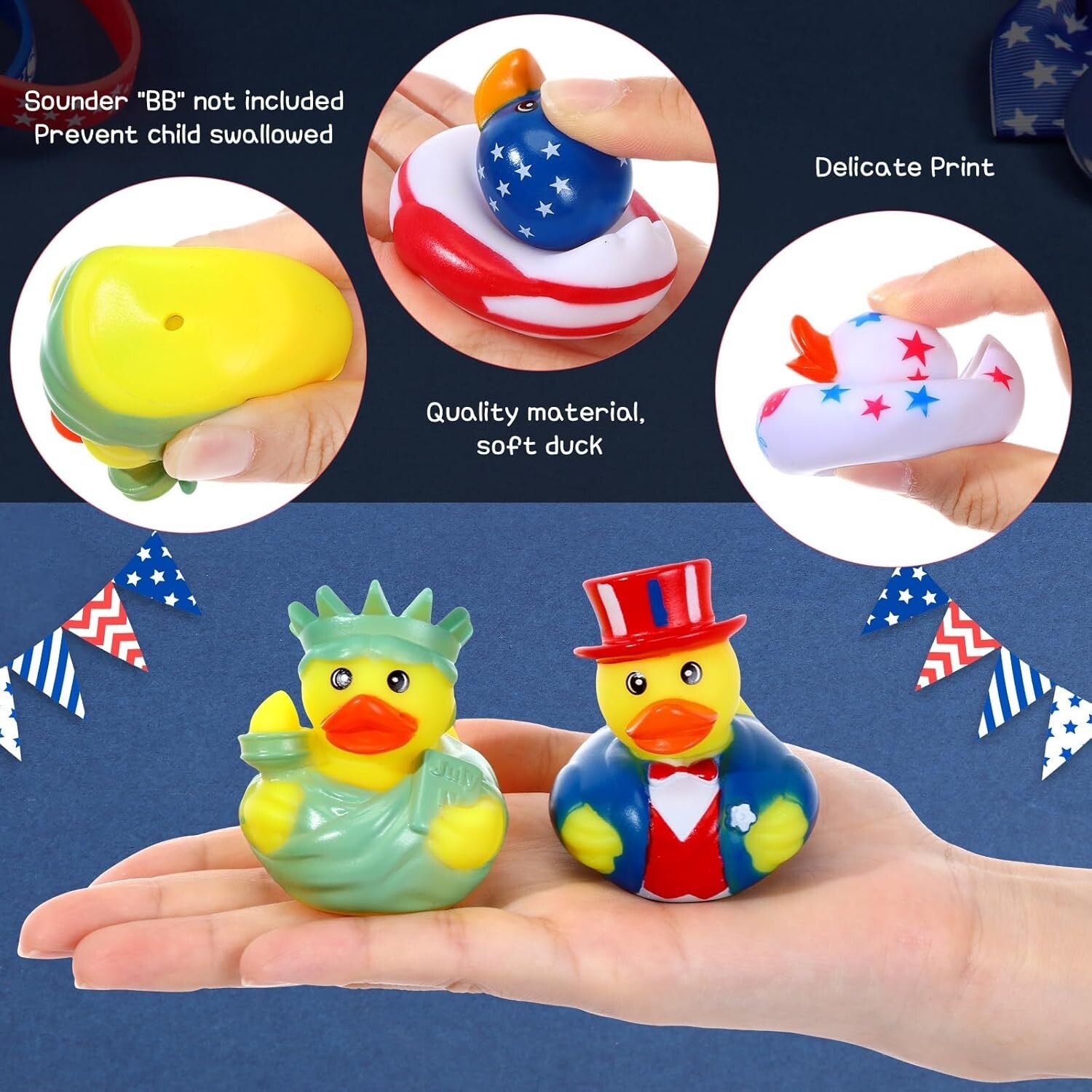Portable 72-Piece Rubber Duck Set - Perfect for Kids' Independence Day Fun