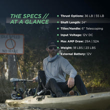 Load image into Gallery viewer, Premium Saltwater-Ready Electric Trolling Motor 55lb with 24'' Adjustable Shaft