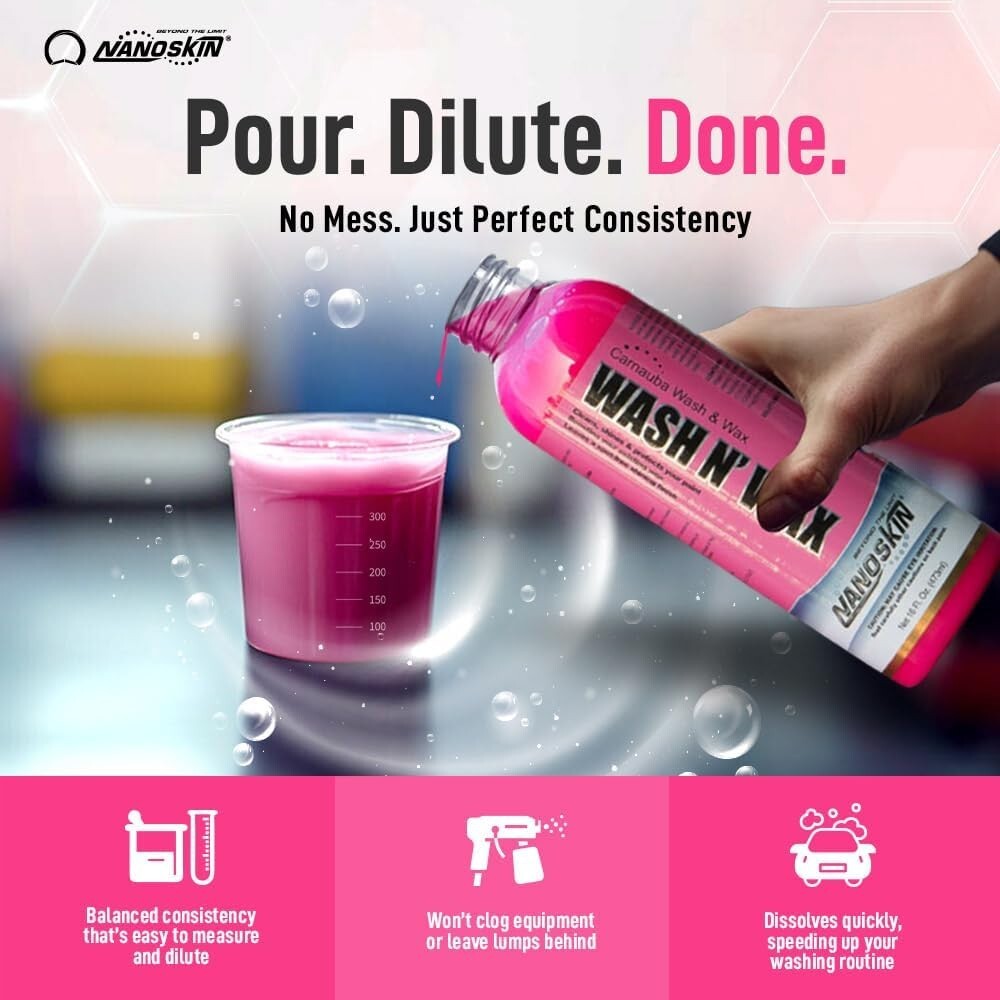 WASH N' WAX Car Wash Shampoo - 5 Gallons of Cherry-Scented Carnauba Clean