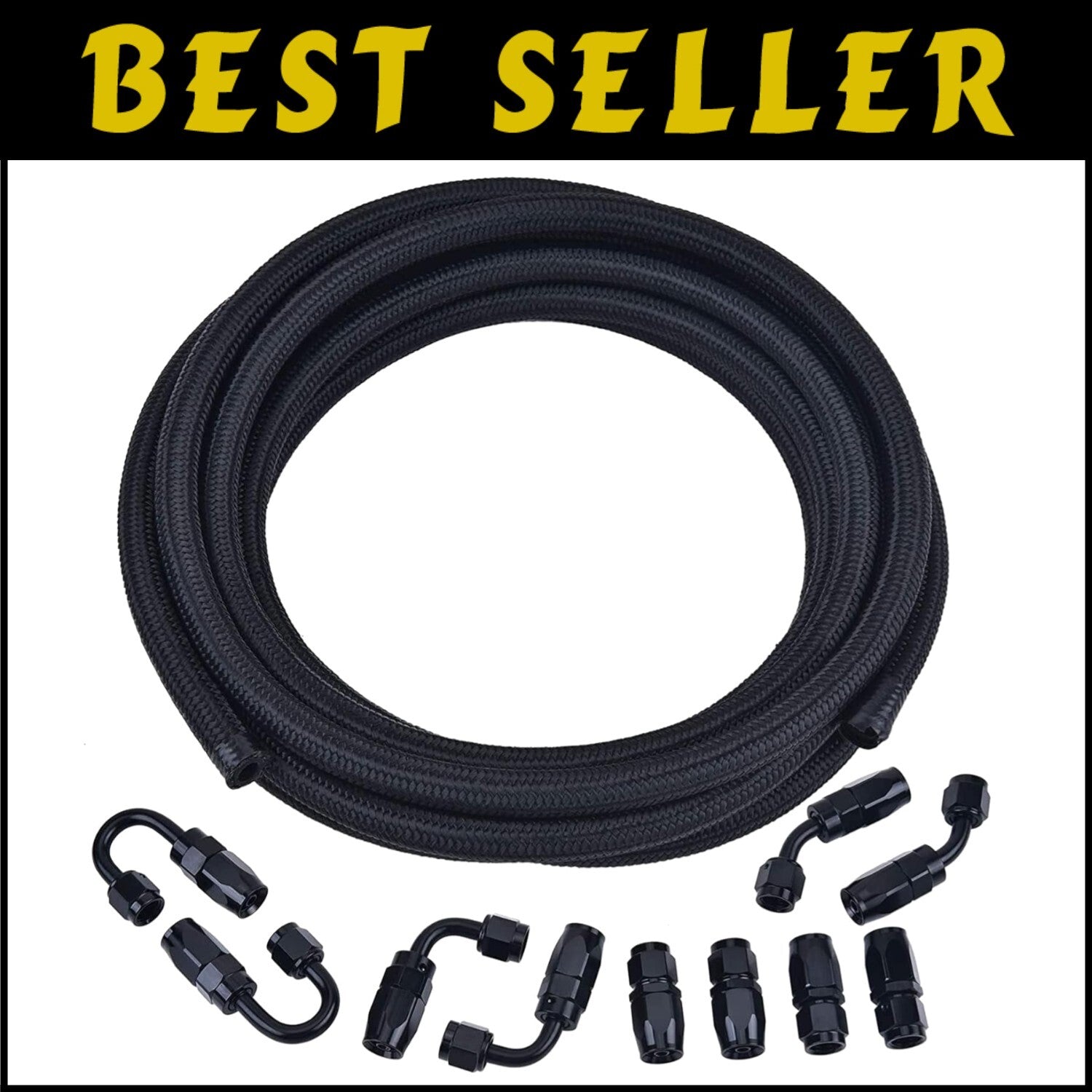 High-Performance 8AN Fuel Line Kit: 16FT Hose & Durable Fittings for All Fluids