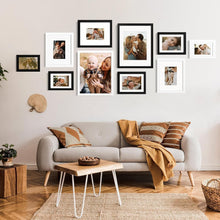 Load image into Gallery viewer, Set of 4 Elegant Solid Wood 12x16 Picture Frames - Lightweight Black Design