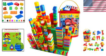 Load image into Gallery viewer, Large 214-Piece Stacking Block Set in Multicolor - Perfect for Toddler Learning