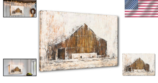 Beautiful 28x20 Rustic Barn Canvas Wall Art - Ready to Hang Farmhouse Charm