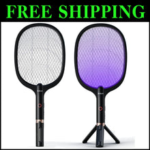 Load image into Gallery viewer, Portable 2-in-1 Electric Fly Zapper Racket - Rechargeable &amp; UV Lights Included