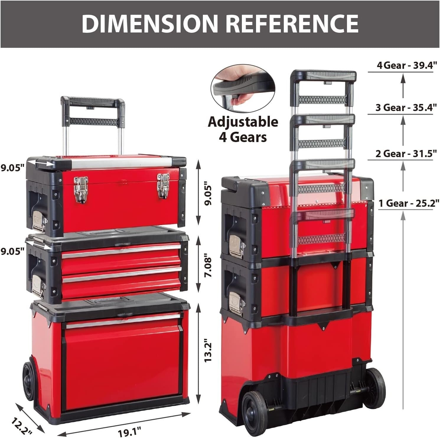 Efficient Upright Rolling Tool Cart - Space-Saving Toolbox & Storage, 200 lbs