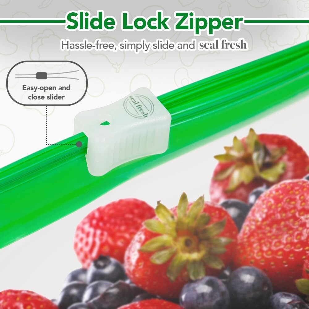 Clear Quart Slider Bags with Expandable Bottom - 500 Count, Perfect for Storage