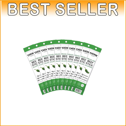 Chef-Crafted Jalapeno Beef Sticks - 10 Packs of Sugar-Free, Keto-Friendly Snacks