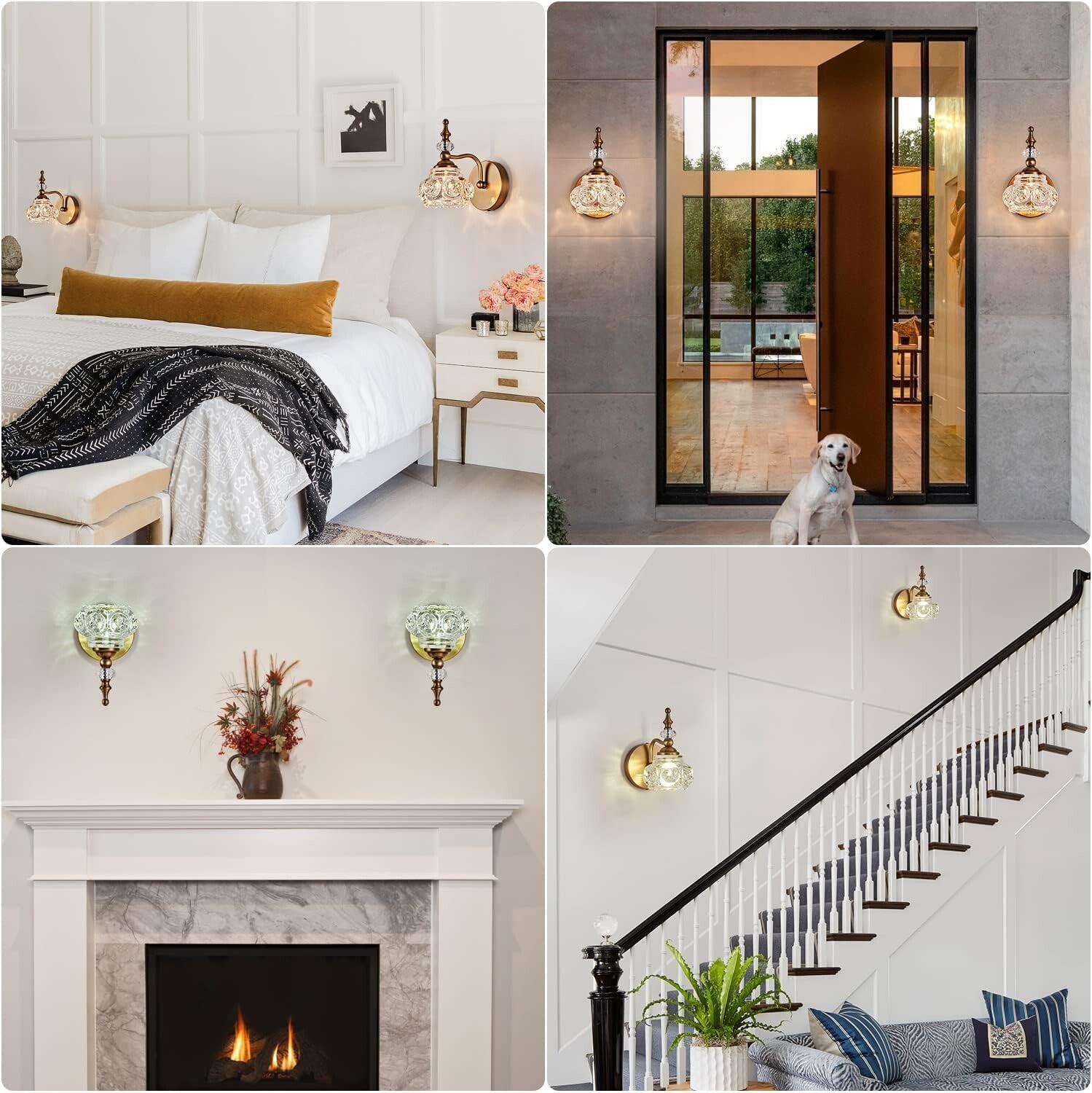 Elegant 2-Pack Brass Wall Sconces for Timeless Bathroom and Living Room Lighting