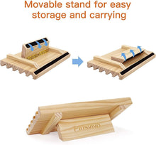 Load image into Gallery viewer, Set of 4 Wooden Domino Racks with Adjustable Stand - Ideal for Mexican Train