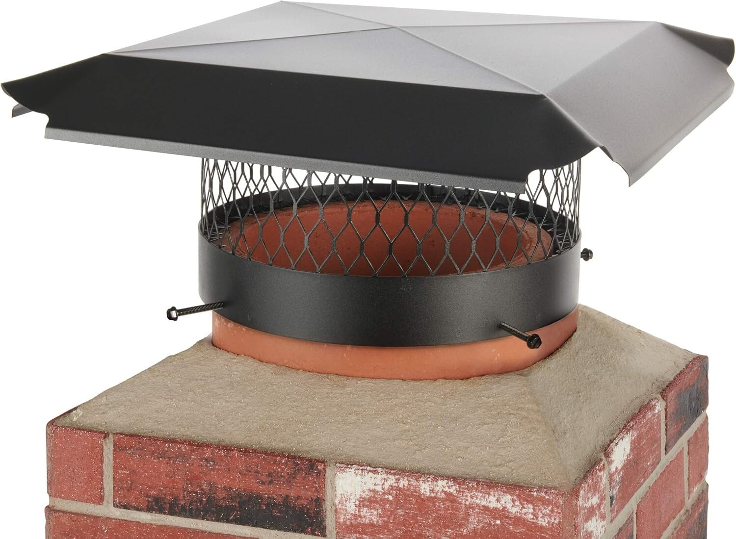 Elegant Black Chimney Cap - 12" Round for Masonry; 7-Year Limited Warranty