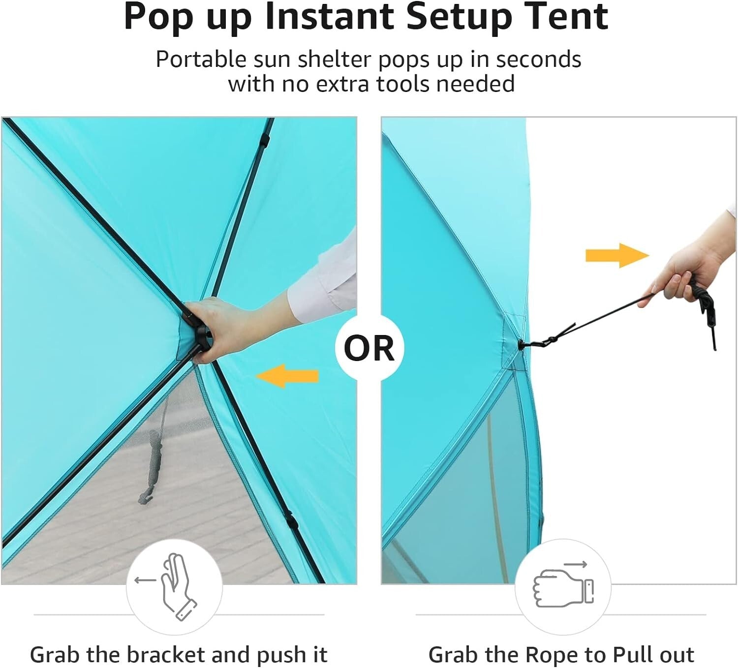 Spacious Pop-Up Beach Tent for 4 - Portable UV Sun Shelter with 360° Ventilation
