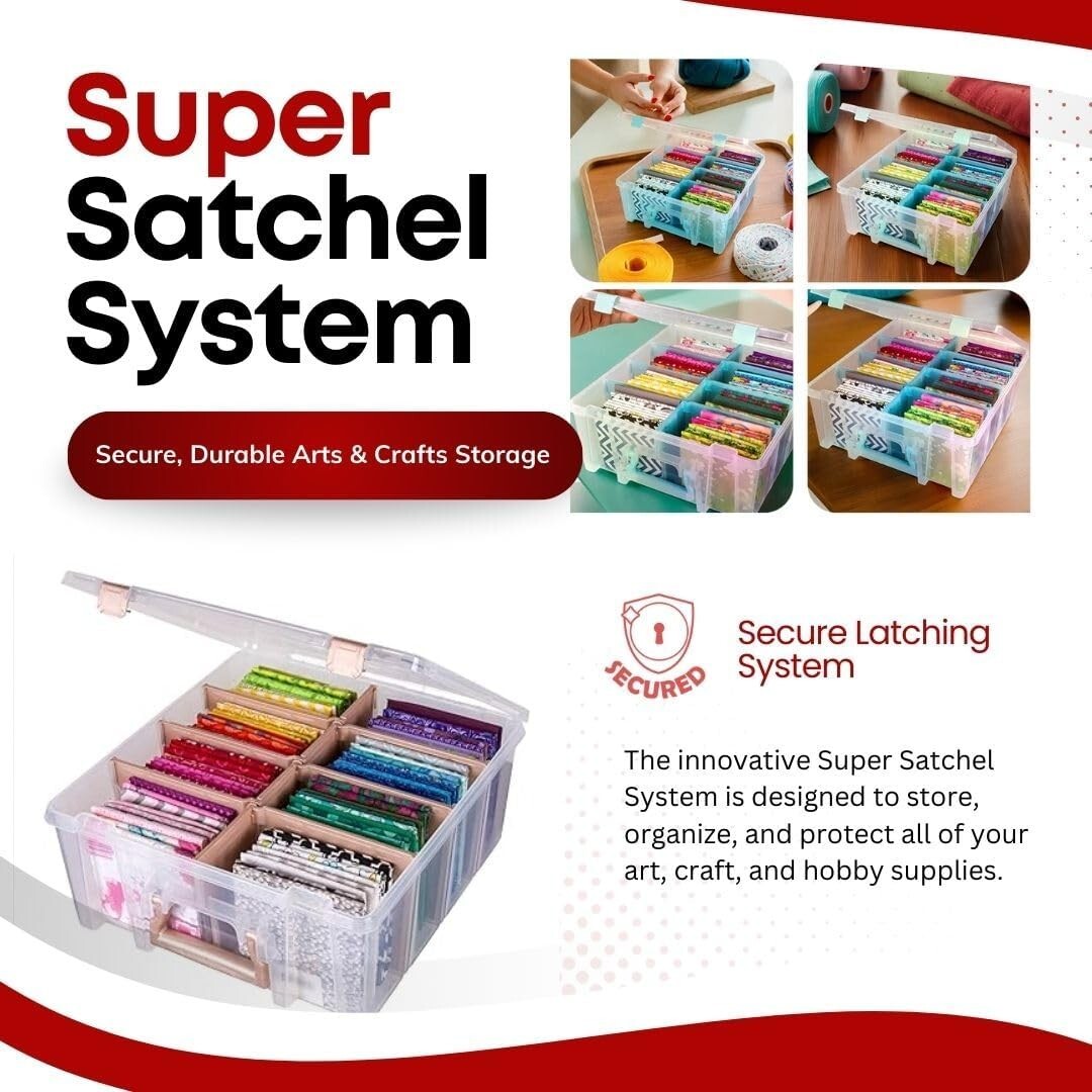 Heavy-Duty Double Deep Craft Organizer with Removable Dividers - Aqua & Clear