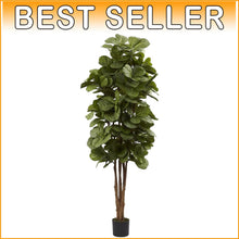 Load image into Gallery viewer, Premium 72 Inch Fiddle Leaf Fig Plant - Realistic Green Indoor Decoration