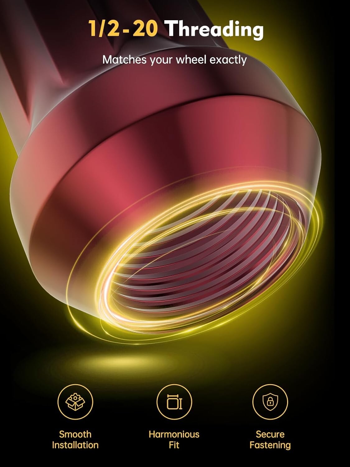 Durable 20pc Spike Lug Nut Set 1/2-20 - Red Chrome for Jeep Wrangler & Explorer