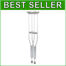 Load image into Gallery viewer, Silver Lightweight Crutches for Adults &amp; Children - Comfort &amp; Stability Included