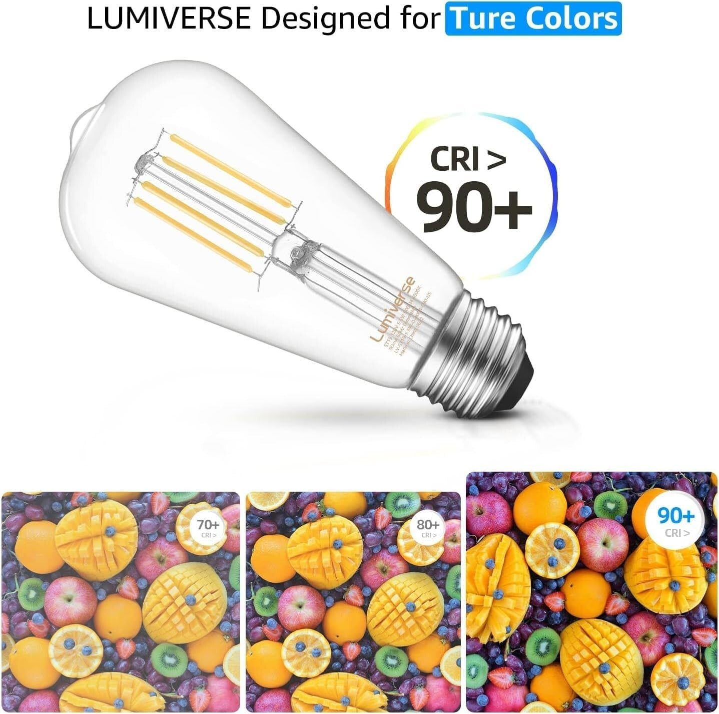 16 Pack Dimmable LED Edison Bulbs - 5.5W Cool White E26 Base for Elegant Spaces