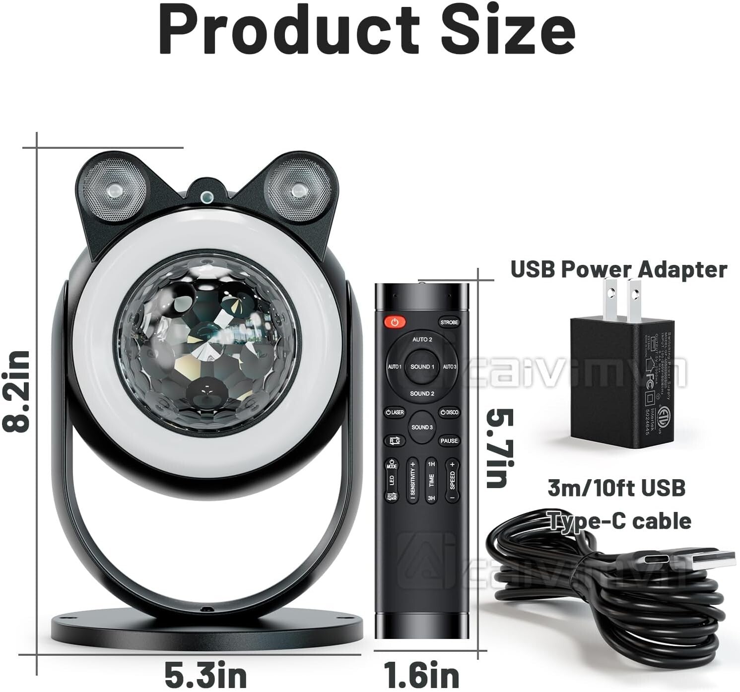 Dynamic Sound Activated Party Lights with Strobe and Star Projector Features