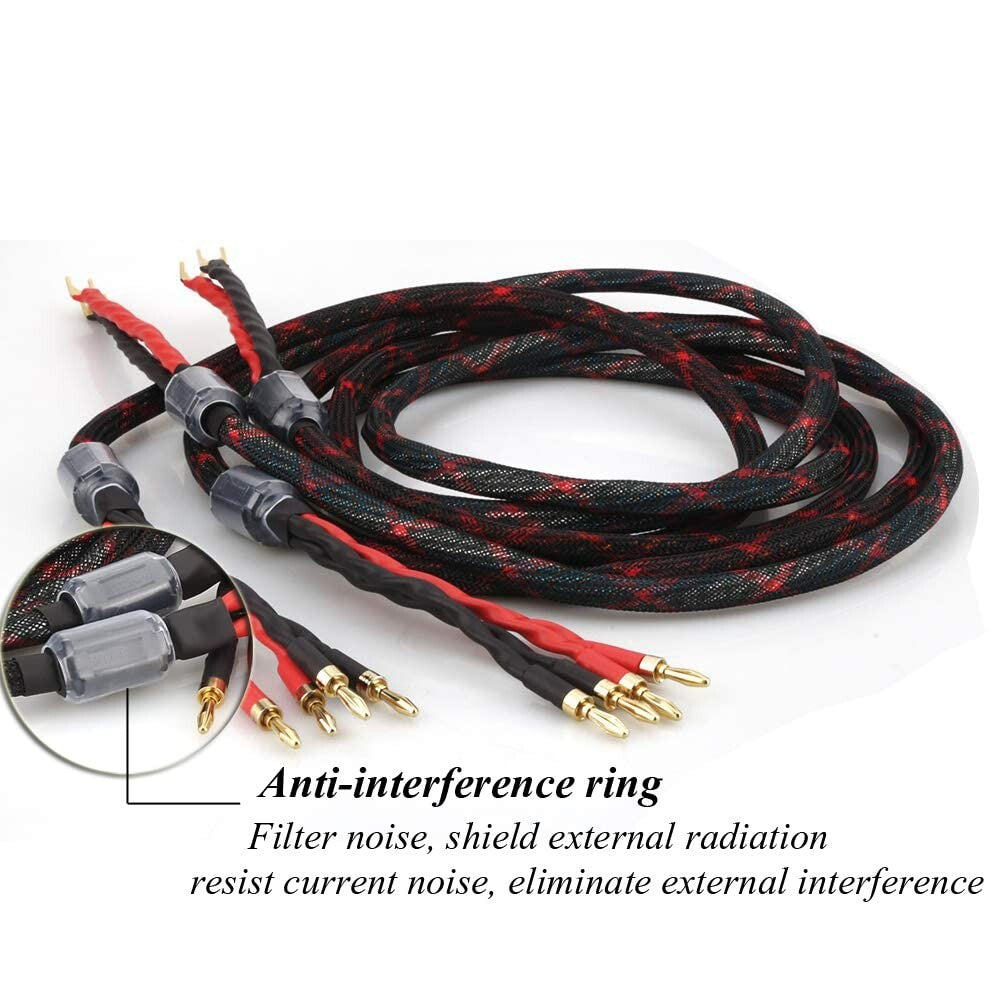 Handcrafted Audiophile Biwire Speaker Cable - Low Signal Loss, Eco-Friendly