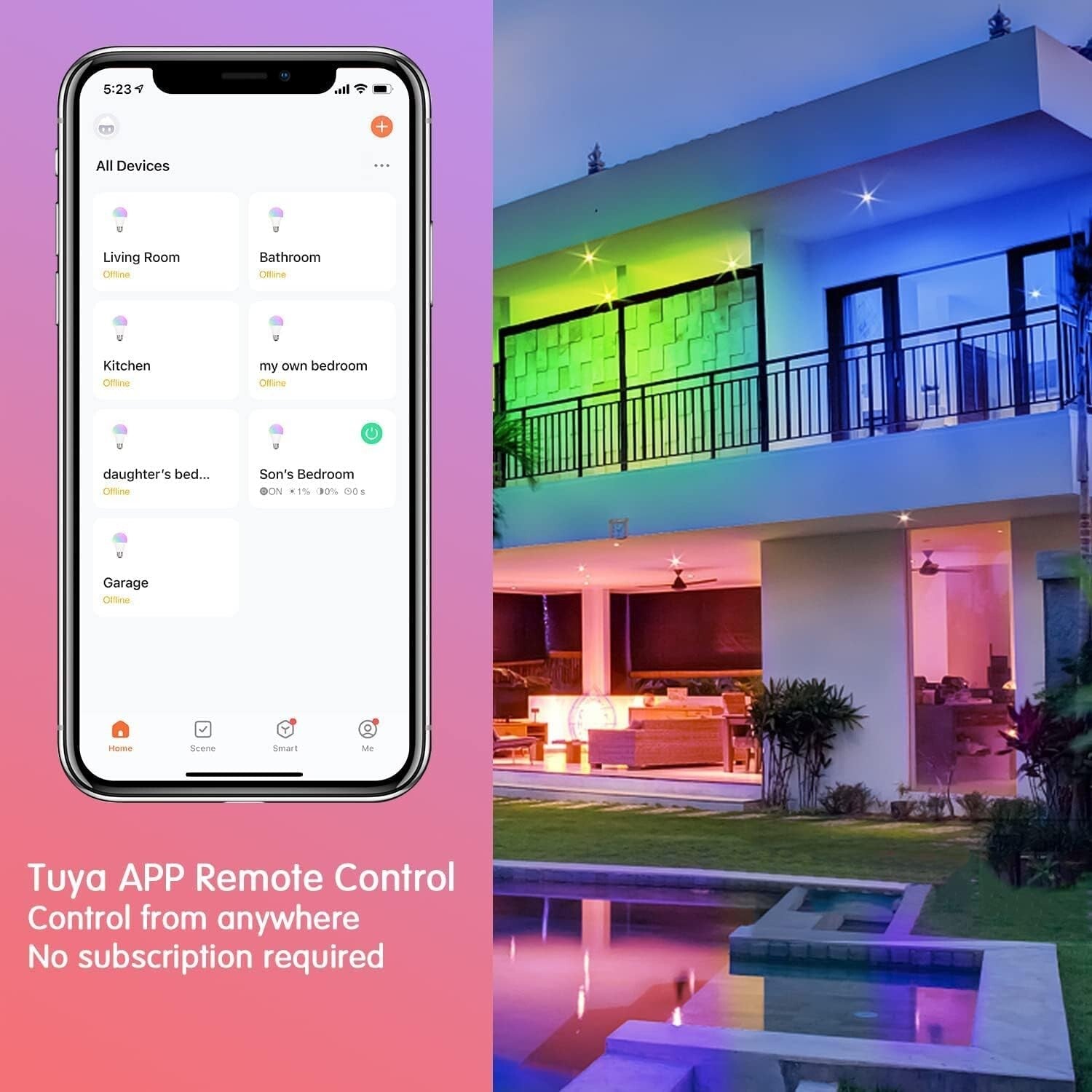 Dimmable LED Smart Bulbs for Home - 10 Pack, Works with Alexa & Google Assistant