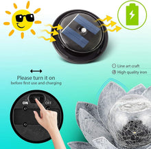 Load image into Gallery viewer, Elegant Solar-Powered Lotus Glass Lamp - Antique Waterproof Garden Decor
