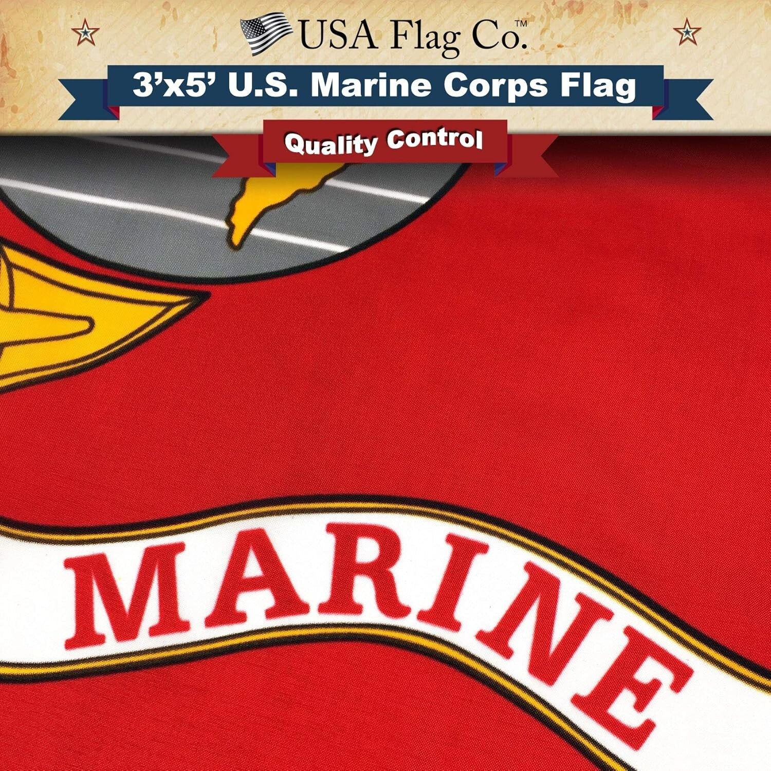 Beautiful 3x5 Marine Corps Flag with Eagle Emblem - Ideal Gift for Patriots