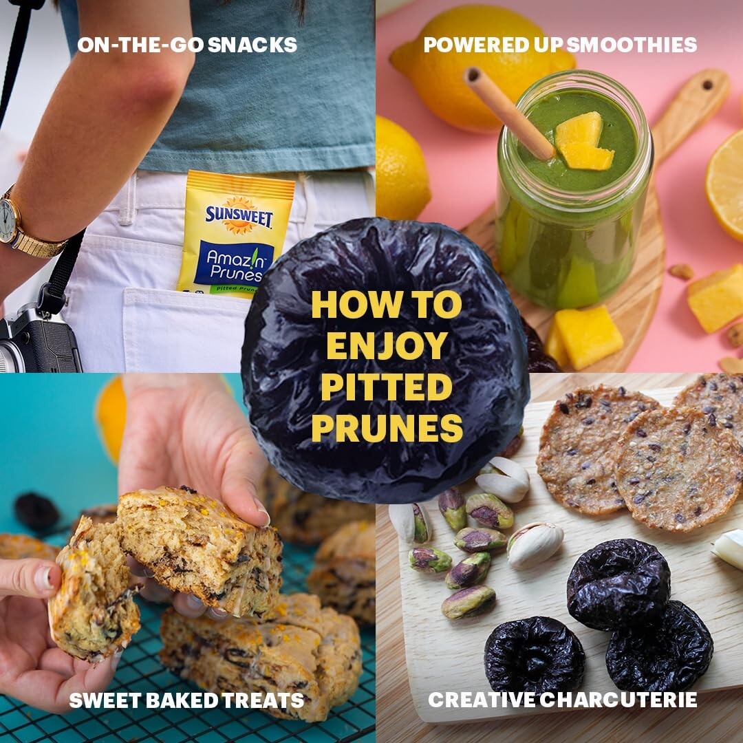 Fiber-Packed Amazin' Dried Pitted Prunes - Perfect Snack & Meal Enhance, Vegan