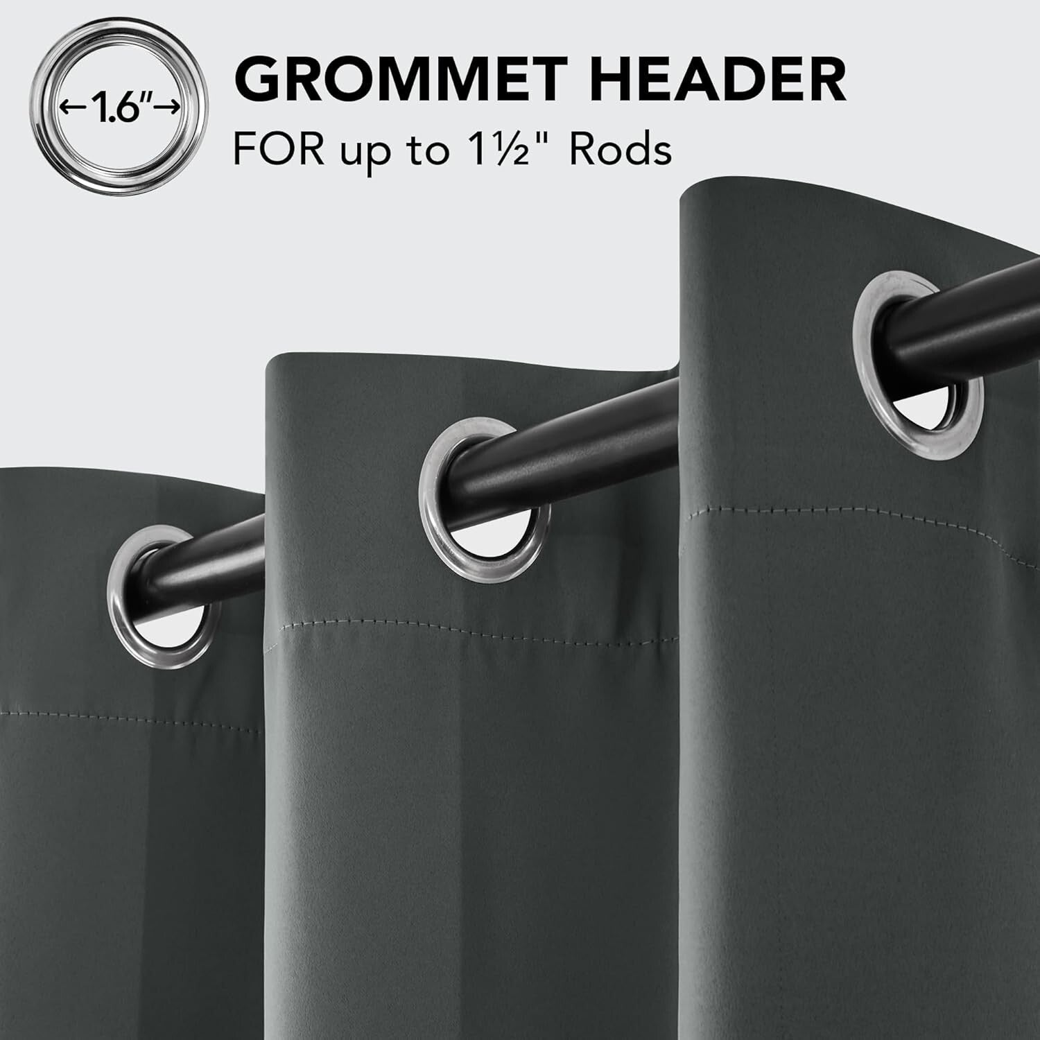 Elegant Blackout Grommet Curtains - Thermal Insulated & Noise-Reducing, Set of 2