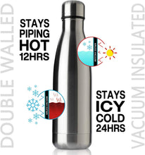 Load image into Gallery viewer, Vacuum Insulated 17oz Sports Water Bottles - 8 Pack, Keeps Drinks Hot &amp; Cold