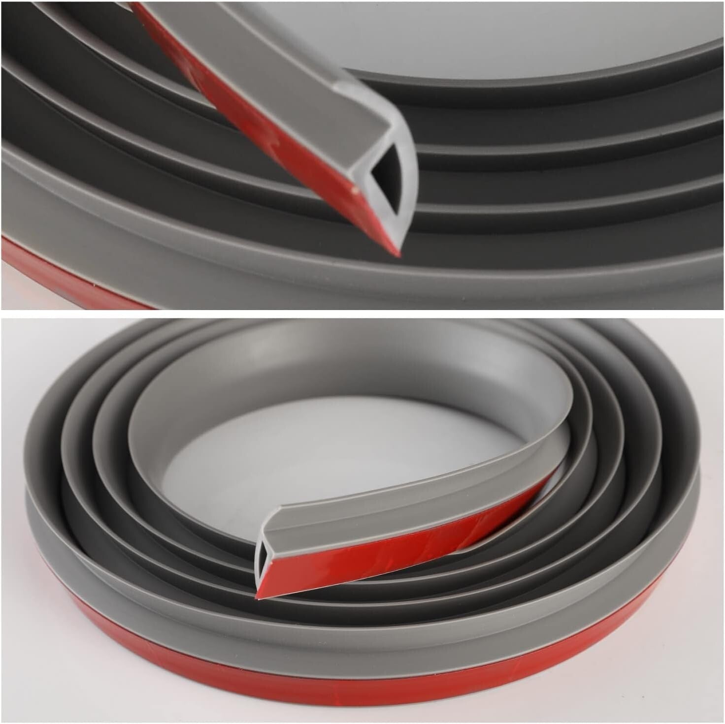 Minimalist Gray Floor Edging Strip - Self-Adhesive Transition for 9-10MM Heights