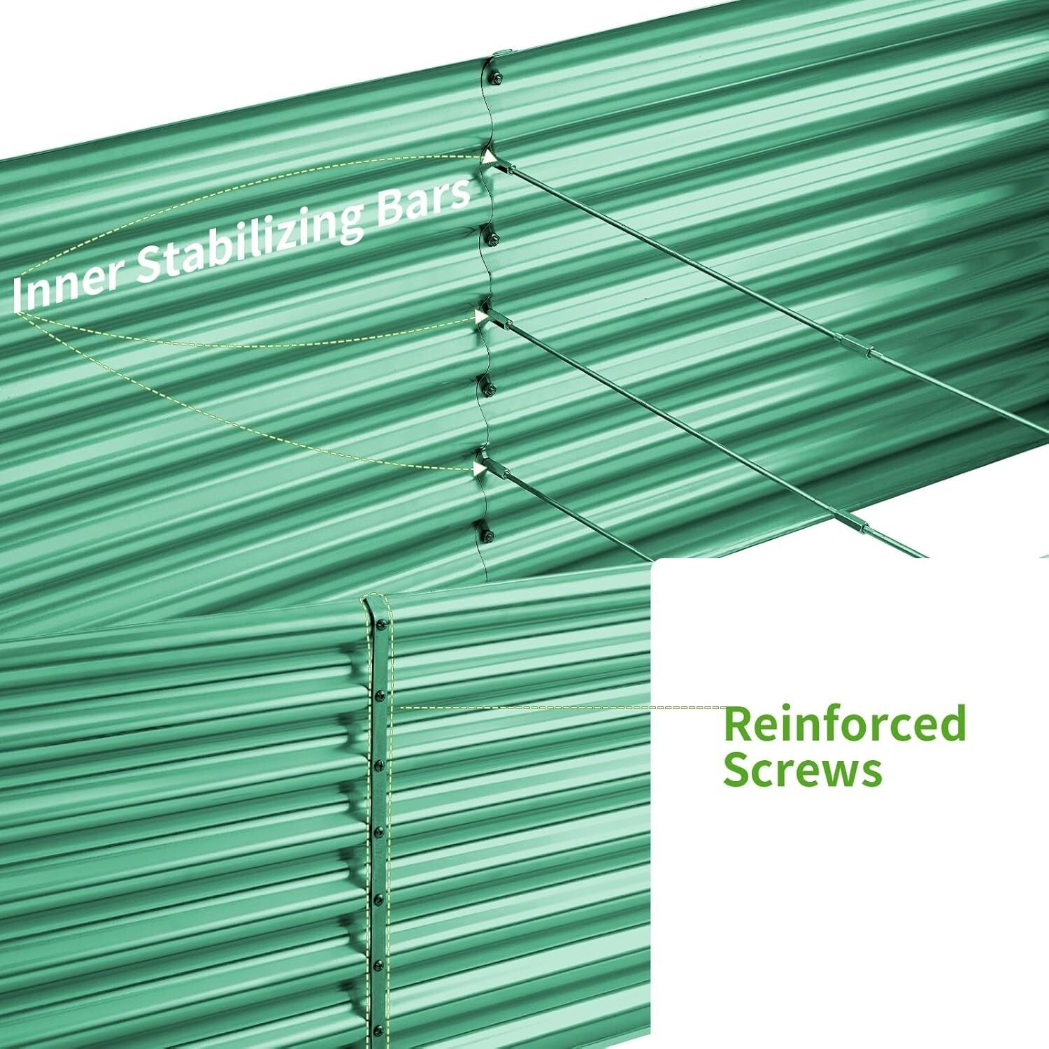 Eco-Friendly 8×4 ft Galvanized Raised Bed - 24-Inch Depth for Optimal Growth