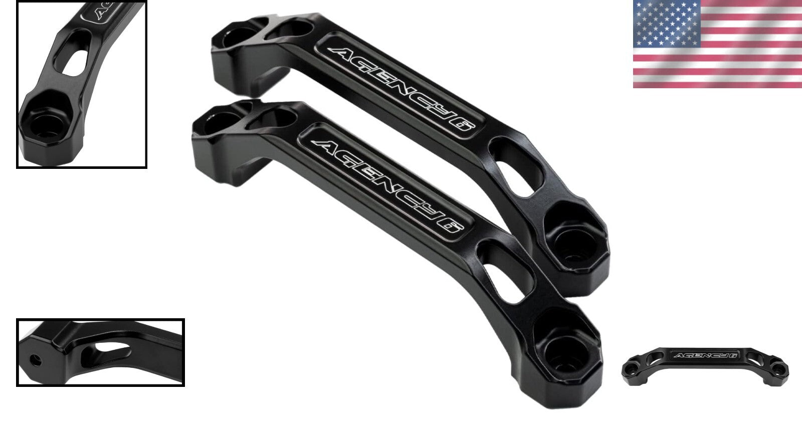 Universal Fit Roof Rack Handles - Durable Aluminum & Stainless Steel, Black