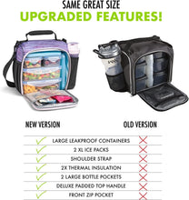 Load image into Gallery viewer, JAXX 9pc Meal Prep Lunch Box: Insulated Kit with Shaker Bottle for All Occasions