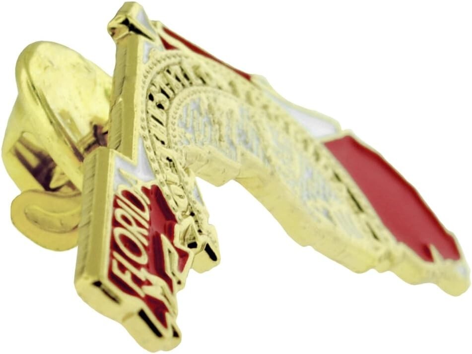 Gold Plated 50 US State Lapel Pins Set - Enamel Finish & Secure Clutch Back