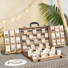 Load image into Gallery viewer, Portable Wood Jewelry Case - Elegant Display for Bracelets, Earrings, Necklaces